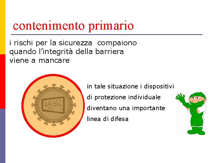 contenimento primario i rischi per la sicurezza compaiono quando l’integrità della barriera viene a contenimento primario i rischi per la sicurezza compaiono quando l’integrità della barriera viene a