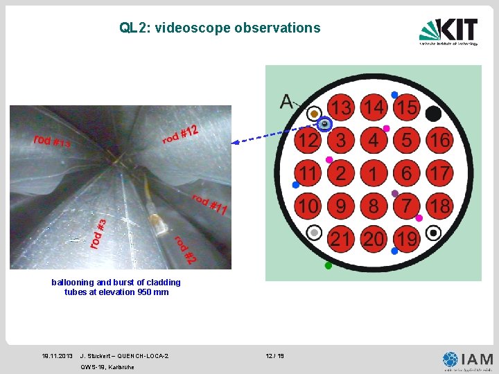 QL 2: videoscope observations ballooning and burst of cladding tubes at elevation 950 mm QL 2: videoscope observations ballooning and burst of cladding tubes at elevation 950 mm
