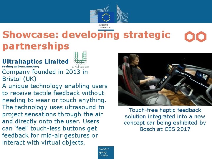 Showcase: developing strategic partnerships Ultrahaptics Limited Feeling without touching Company founded in 2013 in