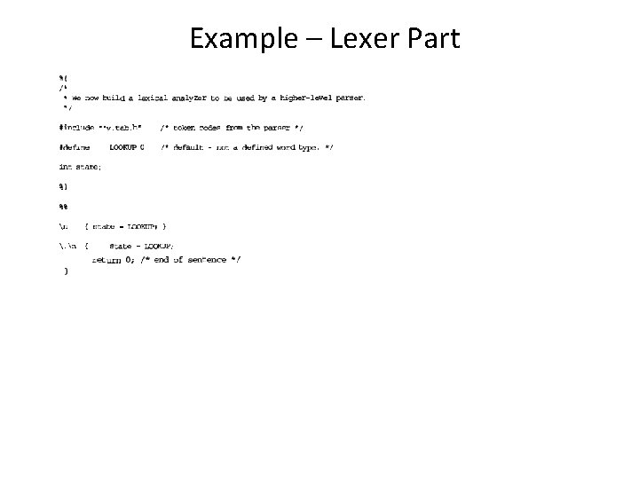 Example – Lexer Part 