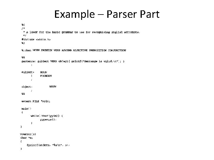 Example – Parser Part 