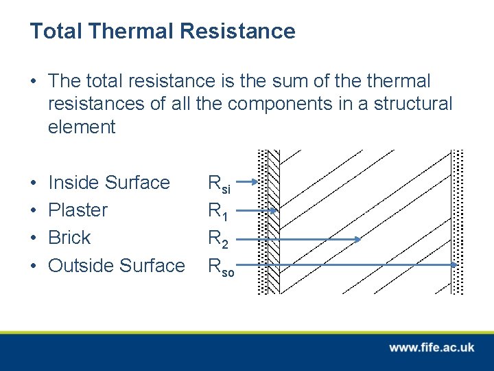 Total Thermal Resistance • The total resistance is the sum of thermal resistances of