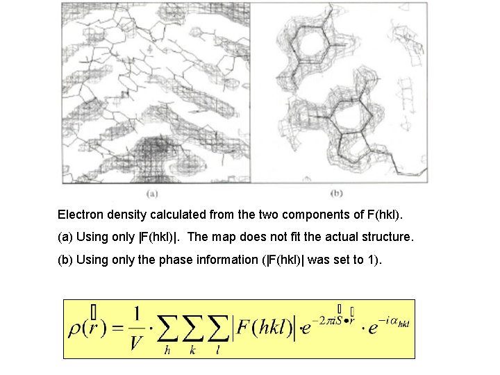 Electron density calculated from the two components of F(hkl). (a) Using only |F(hkl)|. The