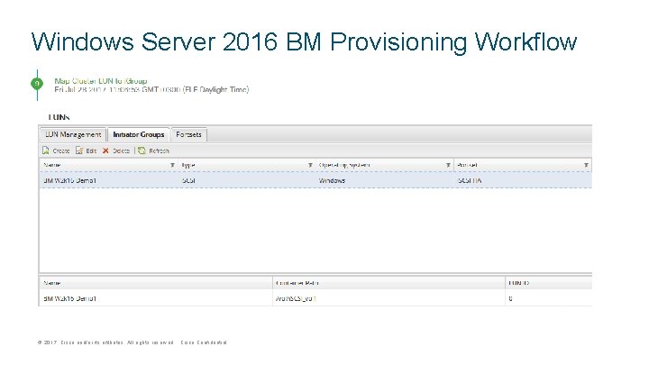 Windows Server 2016 BM Provisioning Workflow © 2017 Cisco and/or its affiliates. All rights