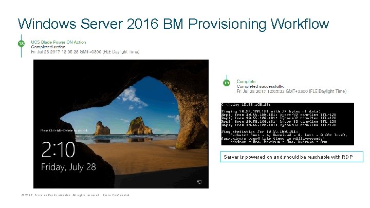 Windows Server 2016 BM Provisioning Workflow Server is powered on and should be reachable