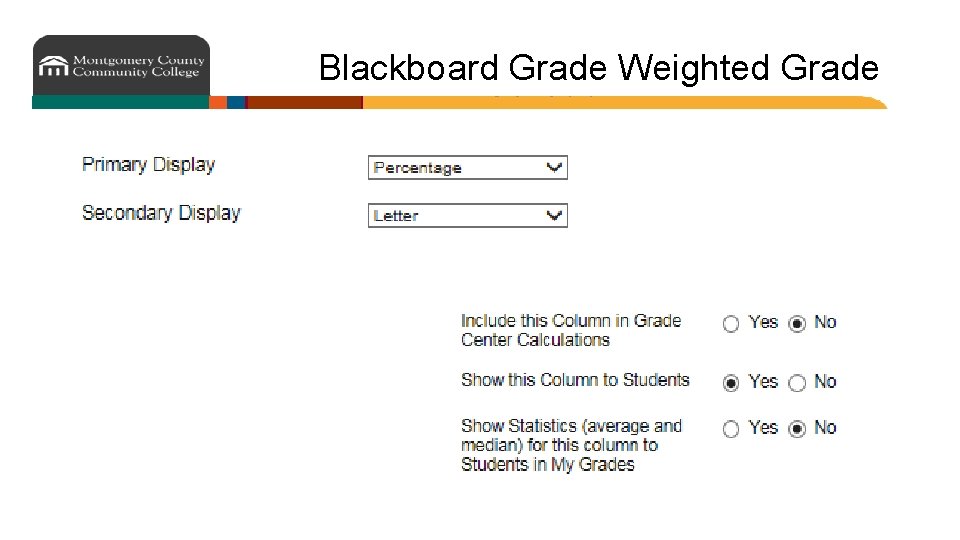 Blackboard Grade Weighted Grade 
