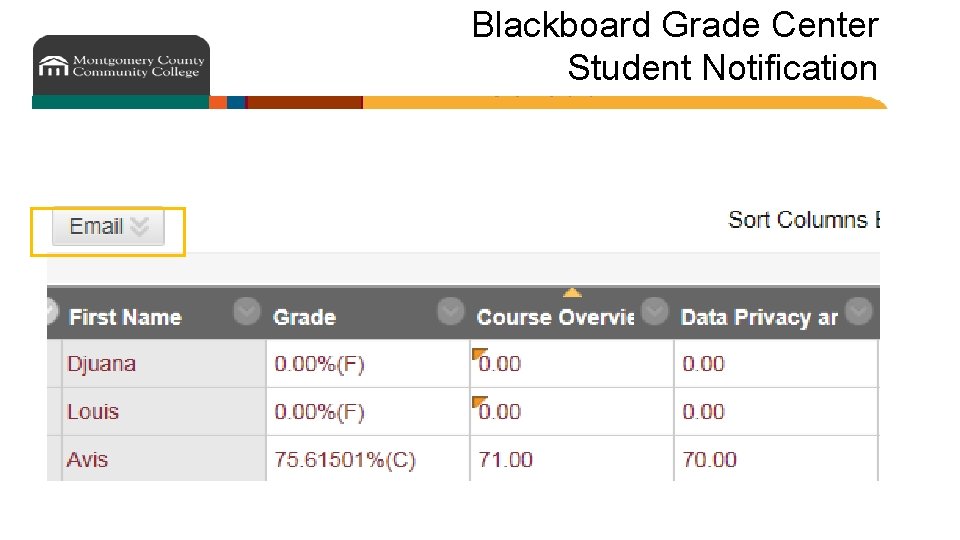 Blackboard Grade Center Student Notification 