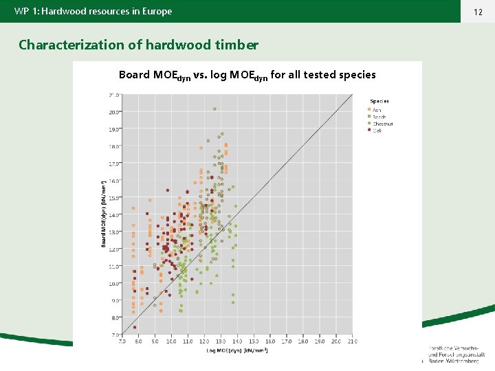 WP 1: Hardwood resources in Europe Characterization of hardwood timber Board MOEdyn vs. log