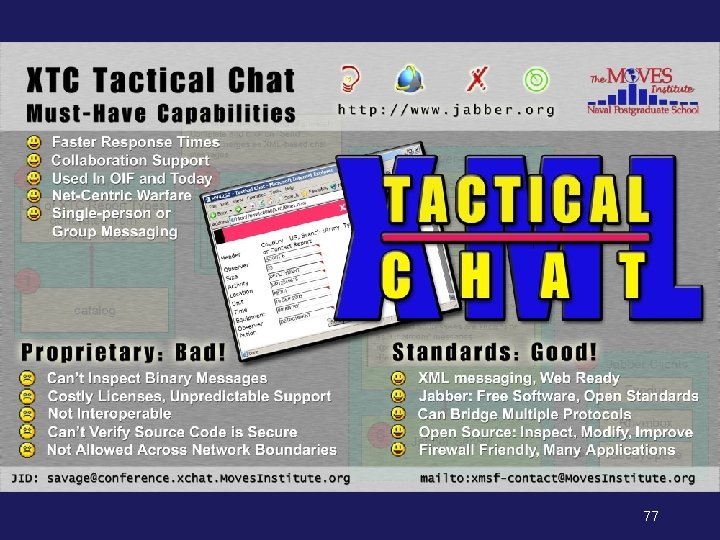 XML Tactical Chat (XTC), I/ITSEC 2003 poster 77 