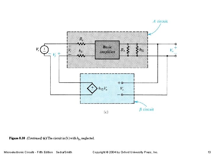 Figure 8. 10 (Continued) (c) The circuit in (b) with h 21 neglected. Microelectronic