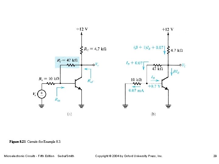 Figure 8. 21 Circuits for Example 8. 3. Microelectronic Circuits - Fifth Edition Sedra/Smith