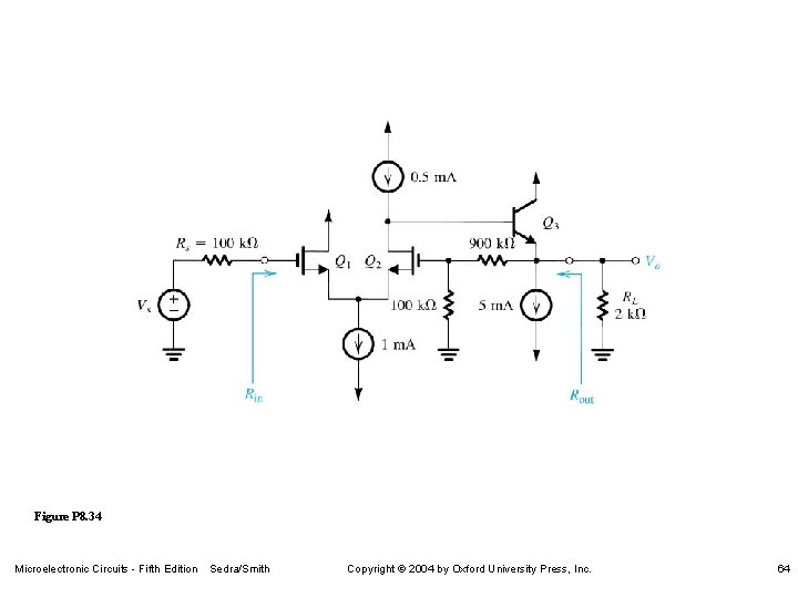 Figure P 8. 34 Microelectronic Circuits - Fifth Edition Sedra/Smith Copyright 2004 by Oxford Figure P 8. 34 Microelectronic Circuits - Fifth Edition Sedra/Smith Copyright 2004 by Oxford