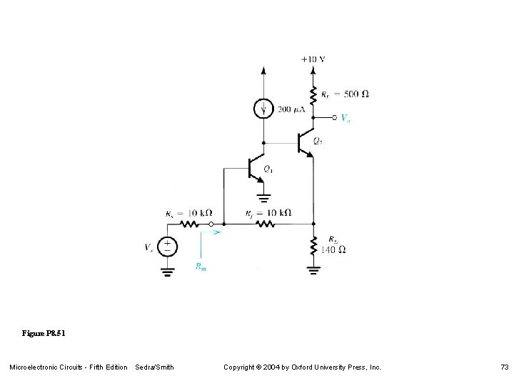 Figure P 8. 51 Microelectronic Circuits - Fifth Edition Sedra/Smith Copyright 2004 by Oxford Figure P 8. 51 Microelectronic Circuits - Fifth Edition Sedra/Smith Copyright 2004 by Oxford