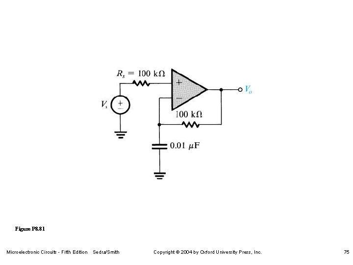 Figure P 8. 81 Microelectronic Circuits - Fifth Edition Sedra/Smith Copyright 2004 by Oxford Figure P 8. 81 Microelectronic Circuits - Fifth Edition Sedra/Smith Copyright 2004 by Oxford