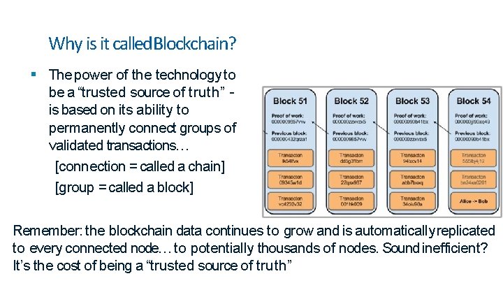 Why is it called. Blockchain? The power of the technology to be a “trusted Why is it called. Blockchain? The power of the technology to be a “trusted