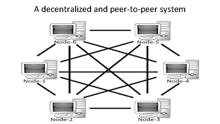 A decentralized and peer-to-peer system A decentralized and peer-to-peer system