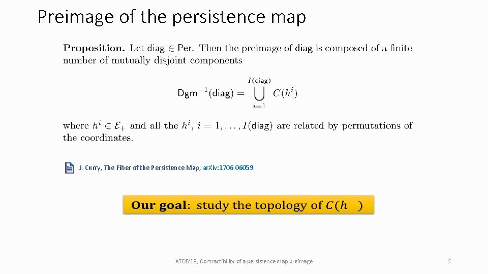Preimage of the persistence map J. Curry, The Fiber of the Persistence Map, ar.