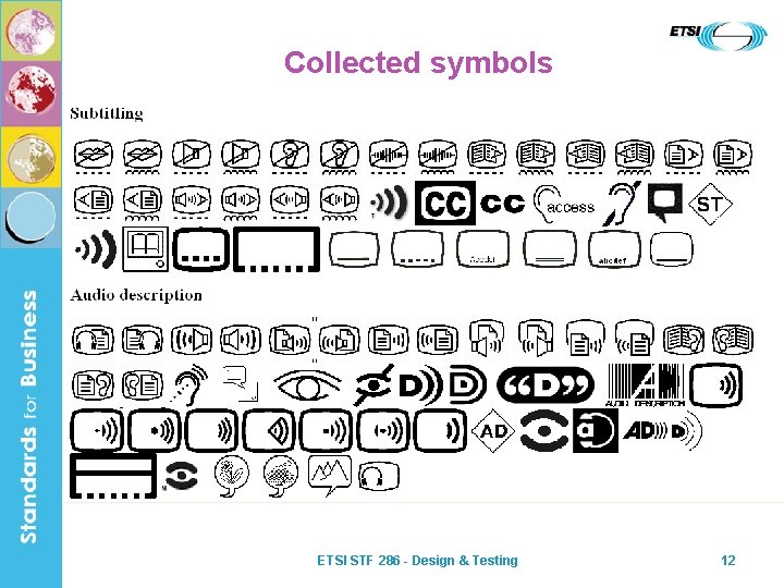 Collected symbols ETSI STF 286 - Design & Testing 12 