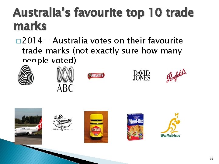 Australia’s favourite top 10 trade marks � 2014 - Australia votes on their favourite