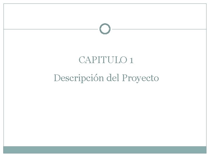 CAPITULO 1 Descripción del Proyecto 