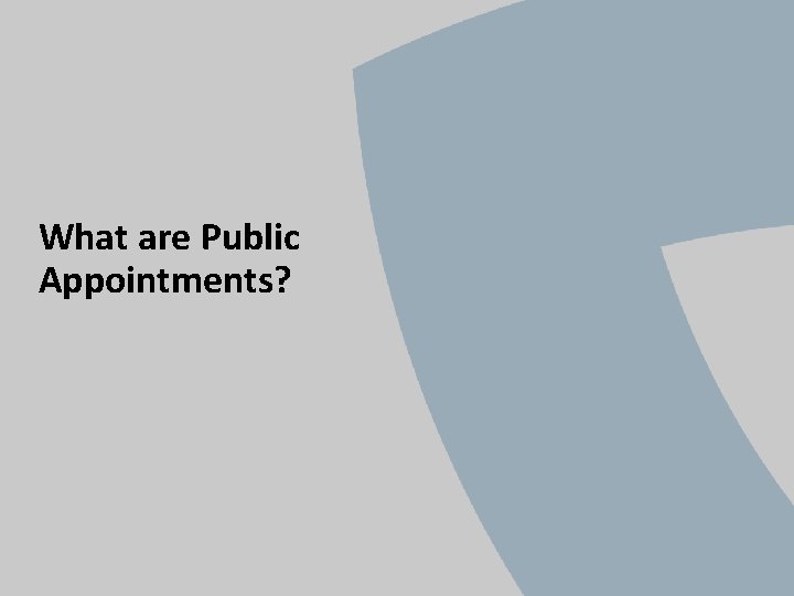 What are Public Appointments? 