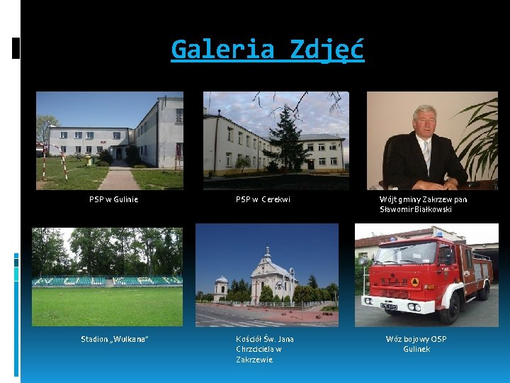 Galeria Zdjęć PSP w Gulinie Stadion „Wulkana” PSP w Cerekwi Kościół Św. Jana Chrzciciela