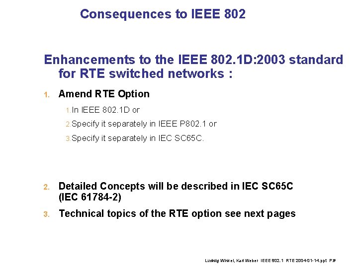 Consequences to IEEE 802 Enhancements to the IEEE 802. 1 D: 2003 standard for