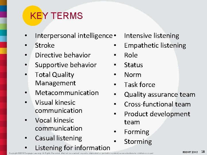 KEY TERMS • • • Interpersonal intelligence • Stroke • Directive behavior • Supportive