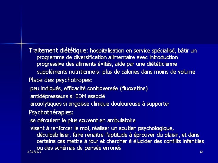 Traitement diététique: hospitalisation en service spécialisé, bâtir un programme de diversification alimentaire avec introduction