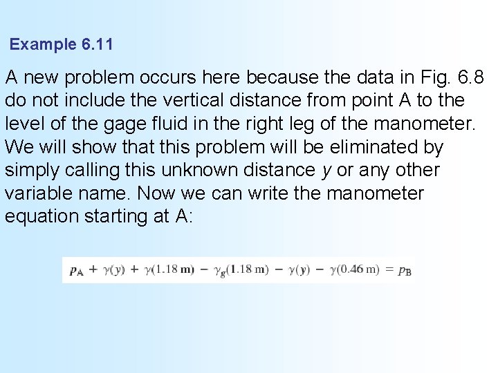 Example 6. 11 A new problem occurs here because the data in Fig. 6.