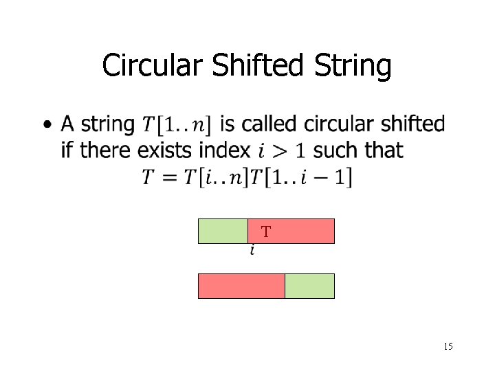 Circular Shifted String • T 15 