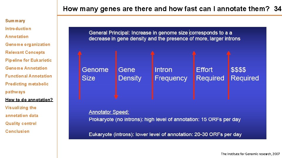 How many genes are there and how fast can I annotate them? 34 Summary