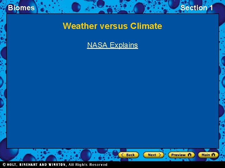 Biomes Section 1 Weather versus Climate NASA Explains 