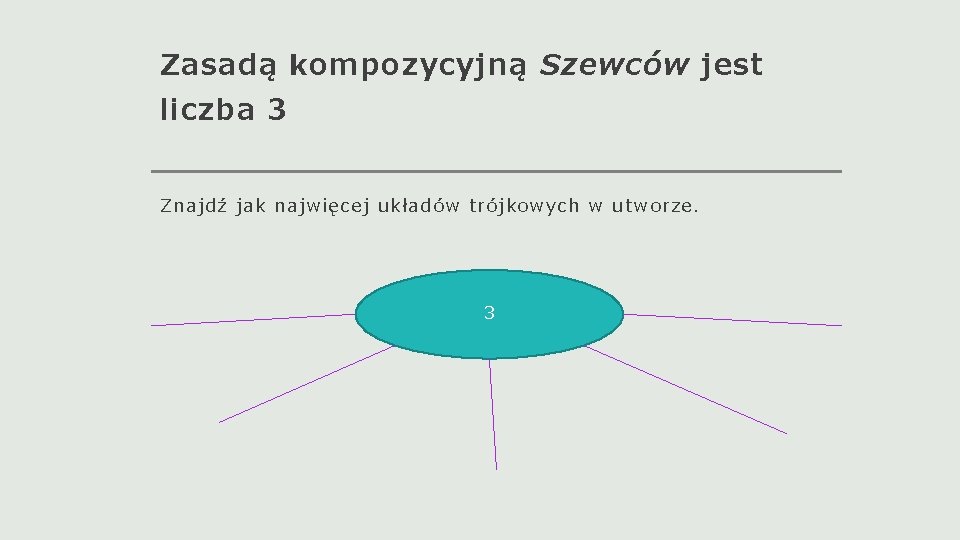 Zasadą kompozycyjną Szewców jest liczba 3 Znajdź jak najwięcej układów trójkowych w utworze. 3