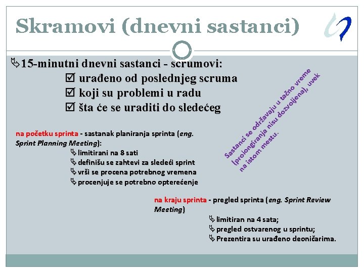 Skramovi (dnevni sastanci) na početku sprinta - sastanak planiranja sprinta (eng. Sprint Planning Meeting):