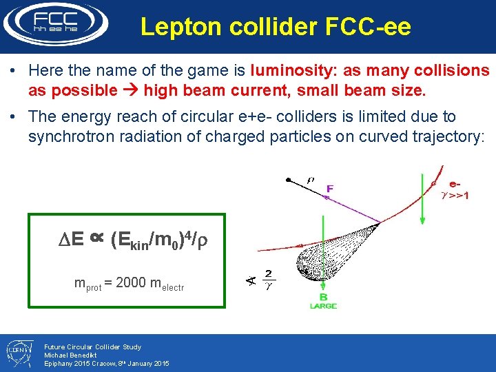 Lepton collider FCC-ee • Here the name of the game is luminosity: as many