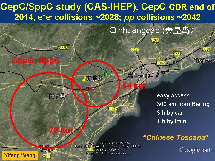 Cep. C/Spp. C study (CAS-IHEP), Cep. C CDR end of 2014, e+e- collisions ~2028;