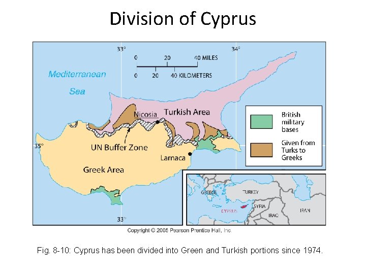 Division of Cyprus Fig. 8 -10: Cyprus has been divided into Green and Turkish