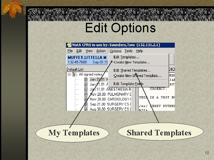 Edit Options My Templates Shared Templates 10 