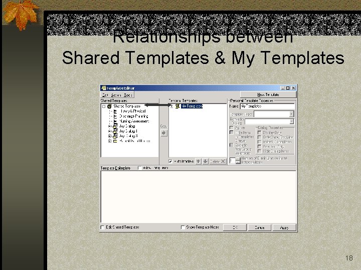 Relationships between Shared Templates & My Templates 18 