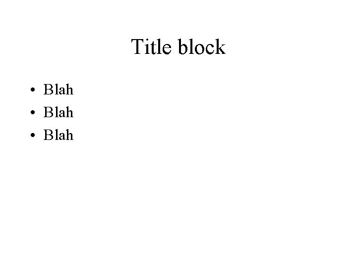 Title block • Blah 