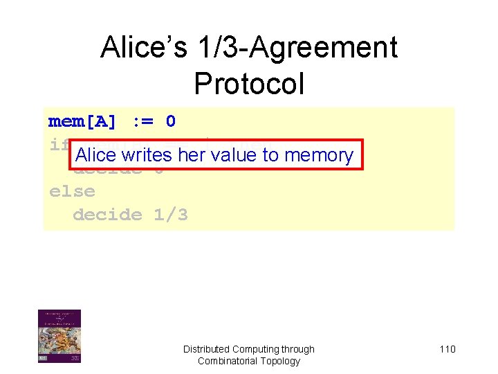 Alice’s 1/3 -Agreement Protocol mem[A] : = 0 if mem[B] == ? then Alice