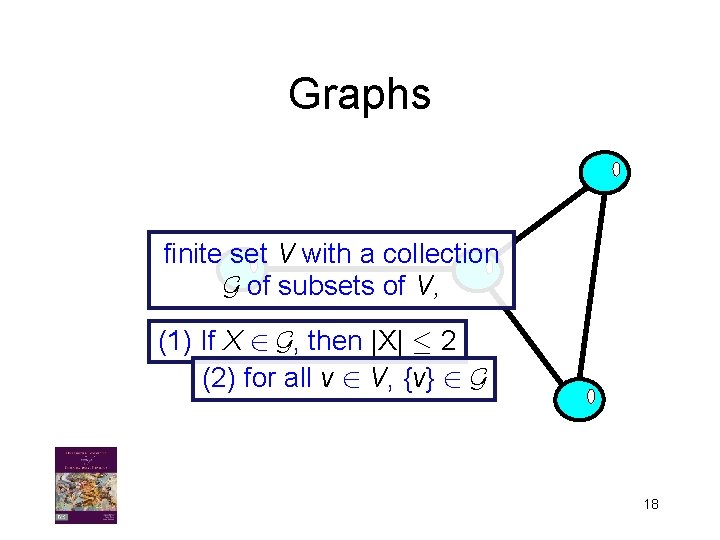 Graphs finite set V with a collection G of subsets of V, (1) If