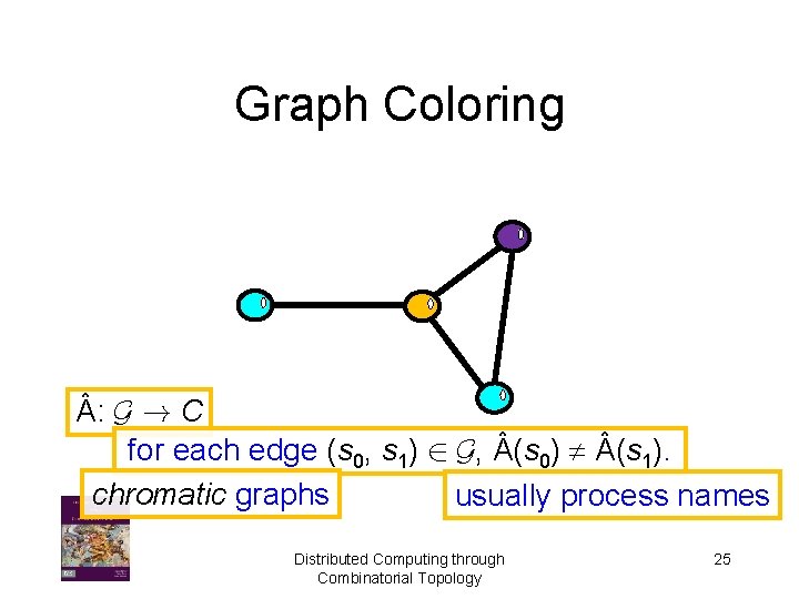 Graph Coloring : G ! C for each edge (s 0, s 1) 2