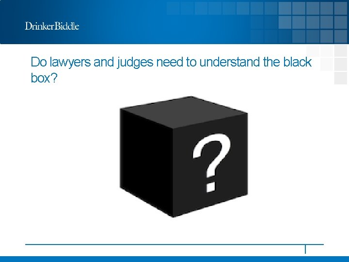 Do lawyers and judges need to understand the black box? 