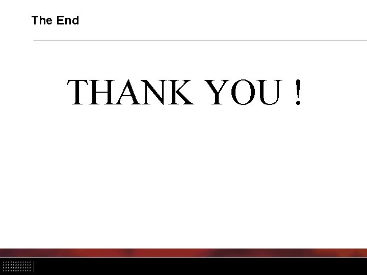 The End THANK YOU ! 