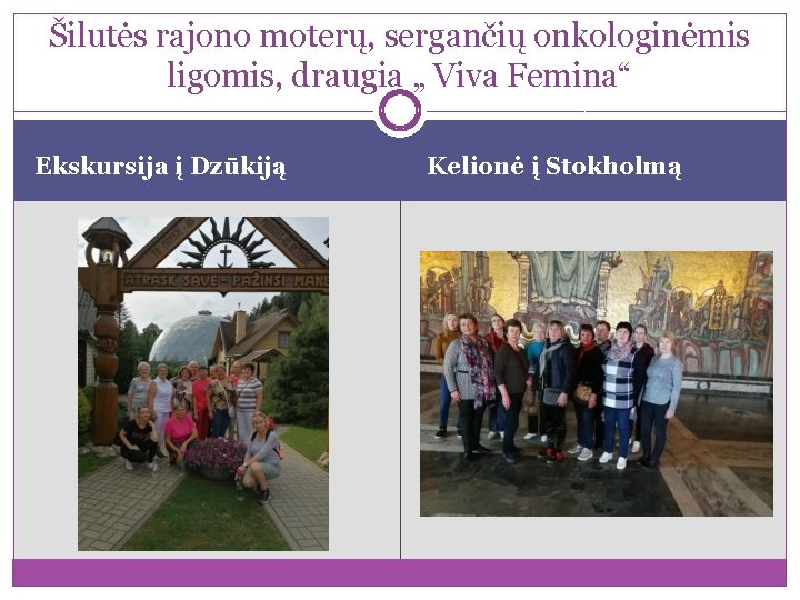 Šilutės rajono moterų, sergančių onkologinėmis ligomis, draugia „ Viva Femina“ Ekskursija į Dzūkiją Kelionė