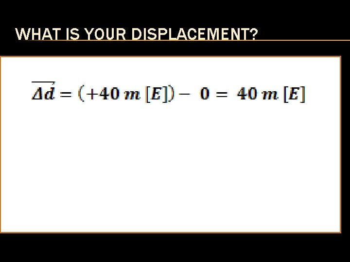 WHAT IS YOUR DISPLACEMENT? WHAT IS YOUR DISPLACEMENT?