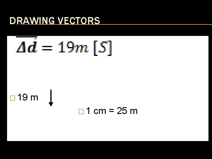 DRAWING VECTORS � 19 m � 1 cm = 25 m DRAWING VECTORS � 19 m � 1 cm = 25 m