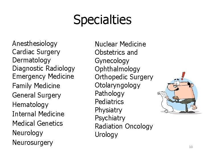 Specialties Anesthesiology Cardiac Surgery Dermatology Diagnostic Radiology Emergency Medicine Family Medicine General Surgery Hematology